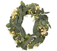 Cpolebev Ghirlande da 20 Pollici per Porta D'Ingresso, Ghirlanda di Eucalipto Verde per Ghirlande Primaverili per Porta D'Ingresso, Ghirlanda con Fiori di Campo