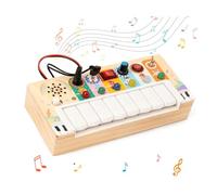 Cpolebev Giocattoli per Bambini da Tavolo Impegnativi, Giocattoli Sensoriali per Bambini con Musica e Interruttori Della Luce A LED, Giocattoli In Legno con Interruttori Della Luce