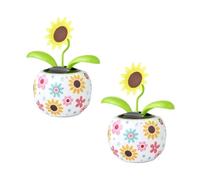 Cpolebev Girasole Fiore Danzante Solare Giocattoli Solari Alimentato Ad Energia Solare Oscillante Animato Ballerino Giocattolo Scrivania Decorazione per Auto per Auto Facile da Installare Facile da Us