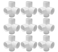 Cpolebev Gomito A 4 Vie in PVC A 4 Vie 1/2 Pollice Tee - Costruisci Mobili in PVC per Impieghi Gravosi - Raccordi A Gomito A Metà Pollice in PVC [Confezione da 12]
