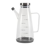 Cpolebev Grande Bottiglia di Olio nel Vetro Borosilicato per Cucinare, Oliera da 25 e Dispenser di con Base nel Silicone Antiscivolo