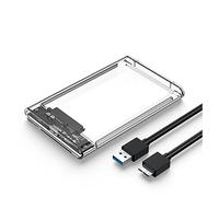 Cpolebev HDD Bianca Trasparente per Hard Box per Disco Rigido Esterno da 2,5 Pollici SATA a USB 3.0 Type-C 3.1