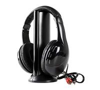 Cpolebev Head Radio Wireless Headset con Base Trasmettitore 5 nel 1 TV TV Computer Wireless Headset Mh2001