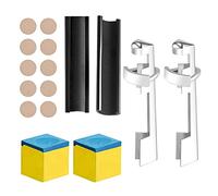 Cpolebev Il Kit di Parti di Riparazione per Stecca da Biliardo da 18 Pezzi Include 2 Morsetti per Stecca da Biliardo 10 Punte per Stecca da Biliardo Punte per Stecca da Biliardo Shaper Chalk Square Bi