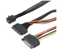Cpolebev Integrato 12G Mini SAS HD A U.2 36P SFF-8643 A SAS U.2 SFF-8639 con Alimentatore A 15 Pin, Adatto per SSD U.2