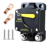 Cpolebev Interruttore Automatico Marino da 50 A Ripristinabile 50A con Pulsante di Ripristino Manuale per Yacht da Traina per, 12 V - 48 V CC