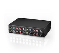 Cpolebev Interruttore AV Componente RGB Un 3 Vie Selettore Audio Video Uscita 3 nel 1 Ypbpr Switcher RGB Componente per TV 360 Dvd