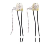 Cpolebev Interruttore Della Luce del Ventilatore da Soffitto ZE-109 Interruttore Della Luce un Due Fili con Cordini per Ventilatori un Soffitto Lampade 2 Pezzi