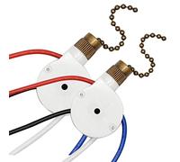 Cpolebev Interruttore Luci Ventilatore un Soffitto 2 Pezzi ZingEar ZE-208S E89885 Interruttore Ventola un 4 Fili un 3 Velocità, Interruttore Luci Ventilatore,
