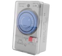 Cpolebev Interruttore Temporizzatore Meccanico Su Guida Din Interruttore Temporizzatore Meccanico 100-240VAC 50-60Hz TB118N con Coperchio Protettivo In Plastica Trasparente Batteria