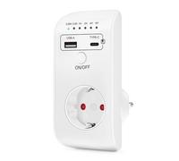 Cpolebev Interruttore Timer USB Tipo C Conto Alla Rovescia Digitale Presa di Temporizzazione per Ricarica Elettrodomestico da Cucina Controllo Elettronico del Tempo Spina UE 16A