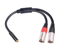 Cpolebev Jack Femmina Stereo da 3,5 Mm Un Dual-XLR Spina Un 3 Pin Sdoppiatore Un Y Audio OFC Aux Microfono da 3,5 Mm Un XLR Y Un 3 Pin