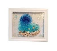 Cpolebev Kit Artistico in Vetro Marino A Tema per Adulti Cornice per Foto Facile Utilizzo Kit DIY per Mosaico Artistico e Artigianale Fatto A Mano D