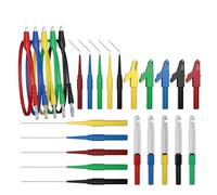 Cpolebev Kit Cavi di Prova per Multimetro Digitale Kit Cavi di Prova per Multimetro Digitale Clip A Coccodrillo In Plastica su Spina A Banana da 4 mm con Sonda di Prova Kit Sonde Posteriori