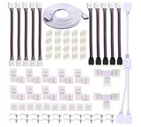 Cpolebev Kit Connettore Striscia LED per Striscia LED RGB 5050 un 4 Pin da 10 Mm, Splitter un 2 Vie, Accessori DIY per Collegamento Striscia LED RGB