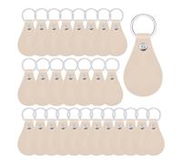 Cpolebev Kit di 30 Pezzi per in Pelle per Fai da Te, in Similpelle Color Beige, Completo di Rondelle e Anelli per