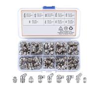Cpolebev Kit di 60 PCS Punti di Ingrassaggio Metrici Colore M6 M8 M10 45 90 Gradi Idraulici Ingrassatori Assortiti per Meccanismi di Ingrassaggio Angolati.