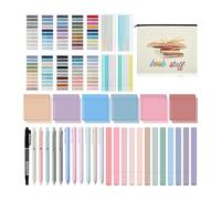 Cpolebev Kit di Annotazione per Libri, Set di Astuccio Portapenne, 300 Fogli di Note Adesive Trasparenti, Regalo per Appassionati di Libri e Lettori Accaniti, Facile da Usare.