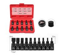 Cpolebev Kit di Chiavi A Bussola A 12 Punti da 10 Pezzi Set di Chiavi A Bussola Universali da 3/8 Kit di Chiavi A Bussola -M16