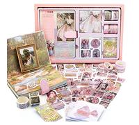 Cpolebev Kit di Journaling per Album di Ritagli Estetici, Pittura un Olio Vintage B6 Notebook Forniture per Scrapbooking Artistici,B