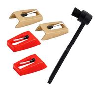 Cpolebev Kit di per Giradischi con 1 Set di di Ricambio e 1 per la Pulizia, Sostituzione per Giradischi LP in Vinile.