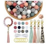 Cpolebev Kit di Perline in Gomma da 15 mm Adatto per la Realizzazione di, per Cordini per Bracciali con e Nappe