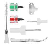 Cpolebev Kit di Pulizia per Macchina da Cucire da 7 Pezzi, Pinzette, A Doppia Testa per Pelucchi, Forniture per Cucire, Strumenti per Cucire, Macchina per La Riparazione