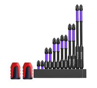 Cpolebev Kit di Punte con Bit Aggiornato Ad Alta Durezza e Forte Magnetismo, Anti-Shock, Non-Slip Resistente, Adatto per Trapano e Avvitatore.