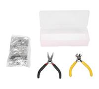 Cpolebev Kit di Riparazione Cerniere 194 Pezzi, Sostituzione Cerniera Cursore Cerniera con 2 Mini Pinze, per Abbigliamento, Borsa, Giacche, Tende