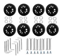 Cpolebev Kit di Sostituzione di Ruote per Bagagli da 8 Pezzi, Diametro 2 Pollici/50 mm di Spessore 0,47 Pollici/12 mm di di Ricambio per Ruote Mute In Gomma Resistente A