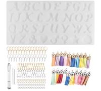 Cpolebev Kit di Stampi nel Resina per Lettere Inverse, Stampi nel Silicone per DIY nel Resina, Set per La Creazione di nel Resina Epossidica Decorativa e Lettere