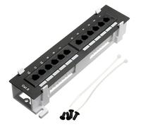 Cpolebev Kit di Strumenti di Rete Pannello Patch CAT6 A 12 Porte RJ45 Rack per Montaggio A Parete di Rete con Staffa per Montaggio A Parete su Superficie Durevole Facile da Usare