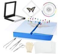 Cpolebev Kit di Strumenti per Campioni di Insetti Campione di per L'Aula Perno Didattico Pressa per Pinzette per Carta Espositore per Insetti