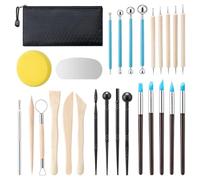 Cpolebev Kit di Strumenti per L'Argilla, 27 Strumenti per Ceramica, Pratico Kit di Strumenti per Scolpire L'Argilla Polimerica, Set di Strumenti per Argilla Asciugata All'Aria per Bambini