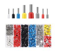 Cpolebev Kit di Terminali per Connettori con Ghiere per Cavi Kit di Connettori per Cavi 1200PCS Assortimento Kit di Connettori per Ghiere per Cavi Terminale Perno del Isolato
