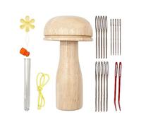 Cpolebev Kit Filo per Ago per Rammendo in Legno Accessori per Ricamo Legno + Metallo per Cucire A Mano Fai da Te per Rammendo Vestiti