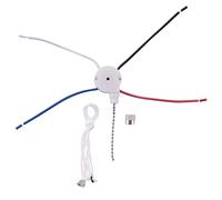 Cpolebev Kit Interruttore Ventola un Soffitto 3 Velocità 4 Fili, Interruttore Ventola Interruttore di Controllo Velocità Cerniera, Interruttore un Fune ZE-208S con Fune