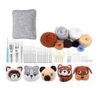 Cpolebev Kit per Principianti per Feltro Ad Ago, Set di Forniture per Feltro Ad Ago per Animali Incluso Roving, Cuscinetto per Feltro Ad Ago,