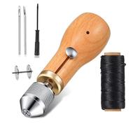 Cpolebev Kit Punteruolo da Cucito in Pelle Strumenti Artigianali Strumento di Riparazione della Tela per Calzolaio Fai-da-Te Strumenti per Intaglio della Pelle di Mucca