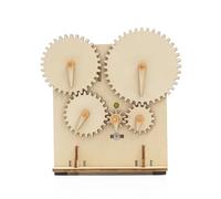 Cpolebev Kit Puzzle Tecnologico per Esperimenti Scientifici con Ruota Dentata Elettrica in Legno Fai-da-Te Come Mostrato in Legno+Plastica+Metallo+Accessori Elettronici per Bambini