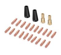 Cpolebev Kit Torcia per Saldatura MIG da 24 Pezzi Punte per Saldatura In da 0,8/0,9 mm Kit Punta Ugello Flusso Gas per FC90 Saldatura Facile Facile Installazione Facile da Usare