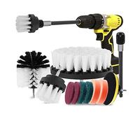 Cpolebev Kit Trapano Elettrica per Detergente per Tutti Gli Strumenti per La Pulizia di Pneumatici per Auto Spazzole Lavasciuga Bagno Con Prolunga A