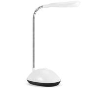 Cpolebev Lampada da Scrivania Un LED Leggera Lampada da Tavolo Un LED con Rotazione Un 360 Gradi Protezione per Gli Occhi per Bambini Lampada da Lettura Un LED per Casa, Bianca