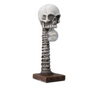 Cpolebev Lampada da Tavolo In Resina con Scheletro di Teschio e Colonna Vertebrale Lampada da Tavolo con Statua 3D Horror per Decorazioni per La Casa di Halloween