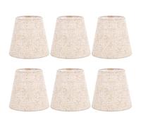 Cpolebev Lampadina con Paralume Piccolo Set di 6 Lampadine per Candelabri, Paralume in Tessuto a Botte per Lampada da Parete con Lampadario da Tavolo