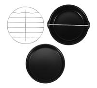 Cpolebev Lattine Torta, Pizza Pan, 3PZ / Set Steel Round Air Fryer Forno Lento Fornello Accessori Torta di Cottura Un Barile per Cucina Domestica