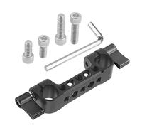 Cpolebev Leggero Doppio Morsetto per da 15 Mm Railblock con 1/4 di Fori per Vite per Supporto per per Fotocamera DSLR per Follow Focus, A