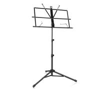 Cpolebev Leggio Portatile In Metallo per Spartiti, Stand Regolabile con Base A Treppiede e Astuccio Porta Spartiti, Facile da Usare e Resistente - Nero