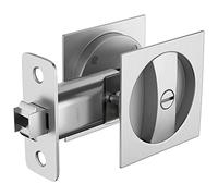 Cpolebev Letto/Bagno Tasca Serratura per Porta Serratura per Porta In Metallo Nichel Satinato Contemporanea Privacy Piazza Tasca per Porta Hardware, Chiusura per Porta Tascabile Scorrevole