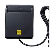 Cpolebev Lettore di Smart Card USB ATM Bank Dichiarazione Fiscale IC Card Reader ID Device Connector ID Card Lettore di Smart Card (Nero)